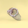 Pink bead bracelet for women, simple, fashionable and versatile accessory, 18cm adjustable details Picture